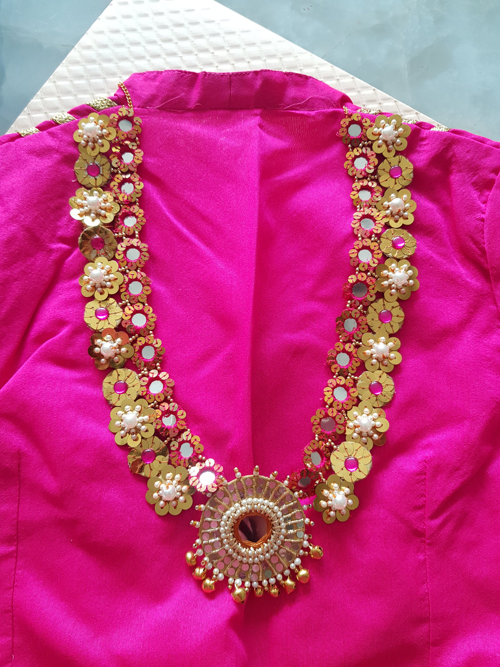 Shiney Sequence Pithi Haldi Mehndi Necklace