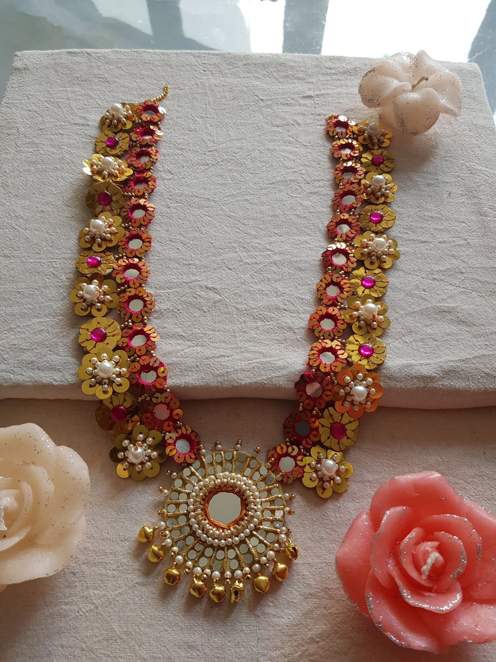 Shiney Sequence Pithi Haldi Mehndi Necklace