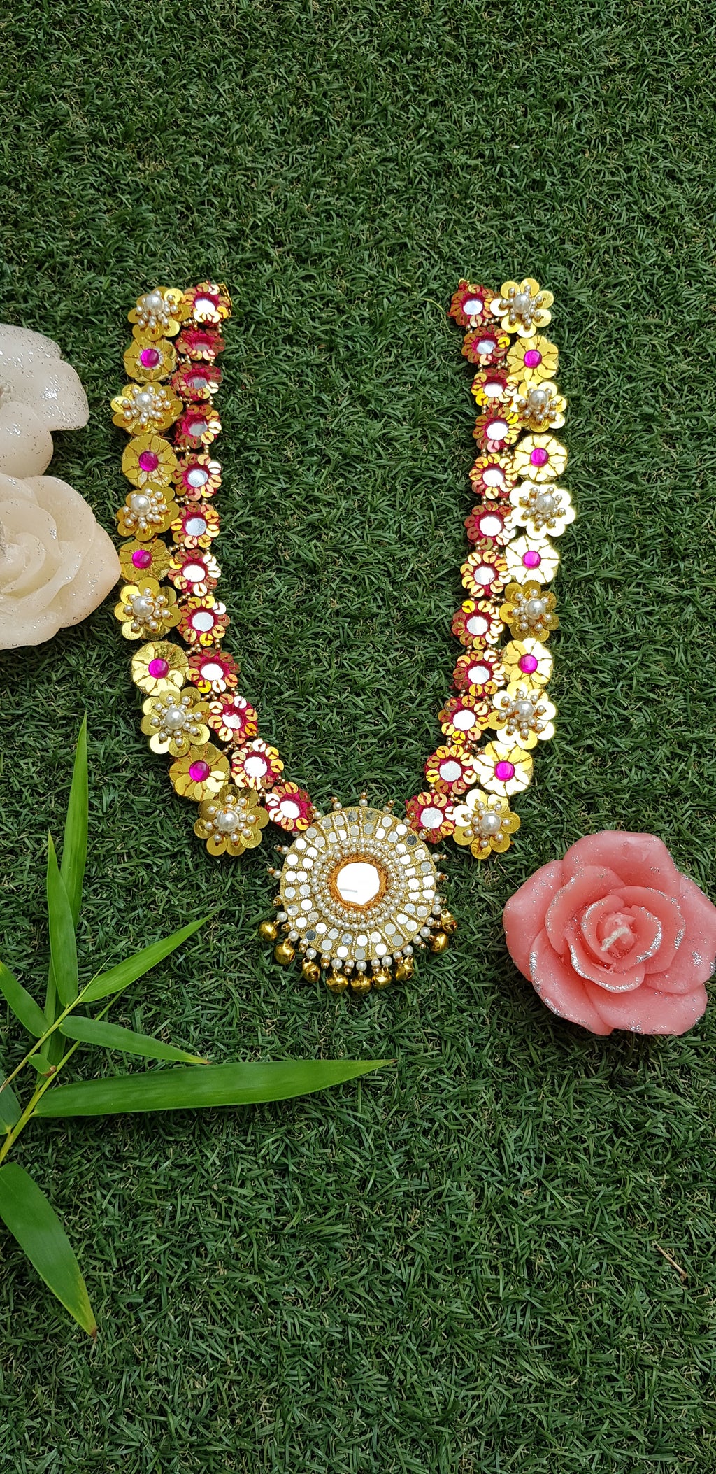Shiney Sequence Pithi Haldi Mehndi Necklace