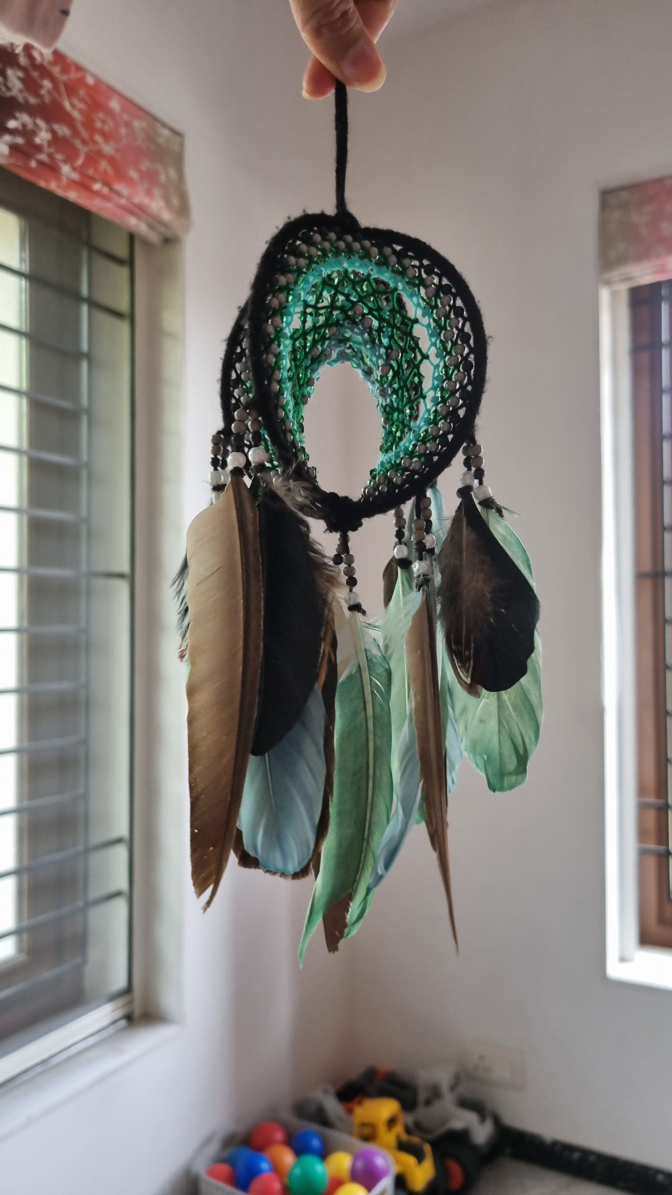 Green Circular Car Hung