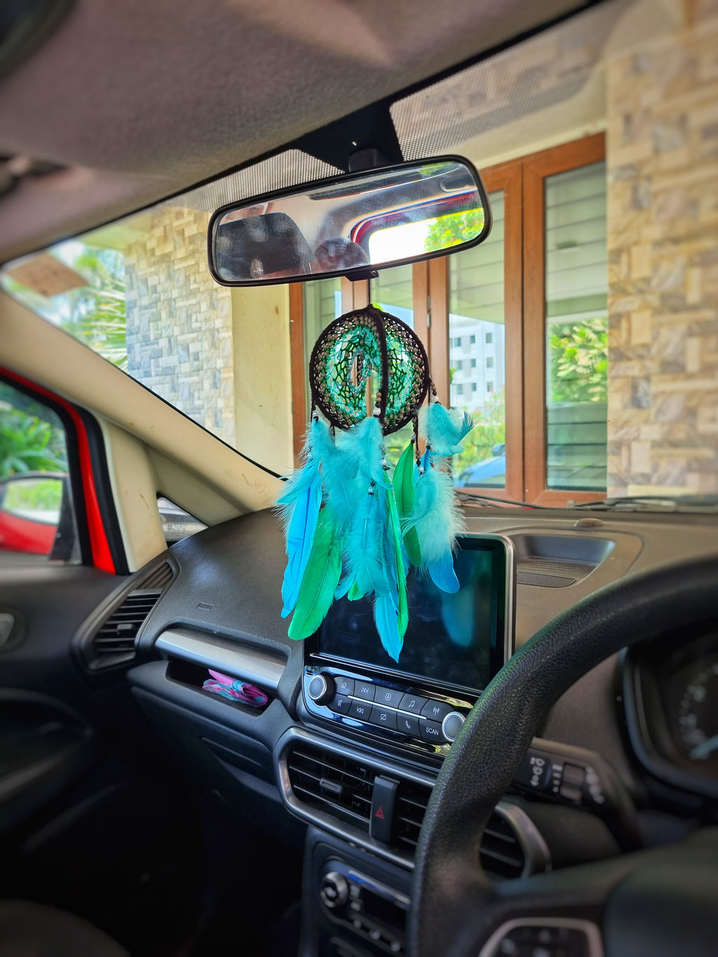 Sky Blue Circular Car Hung