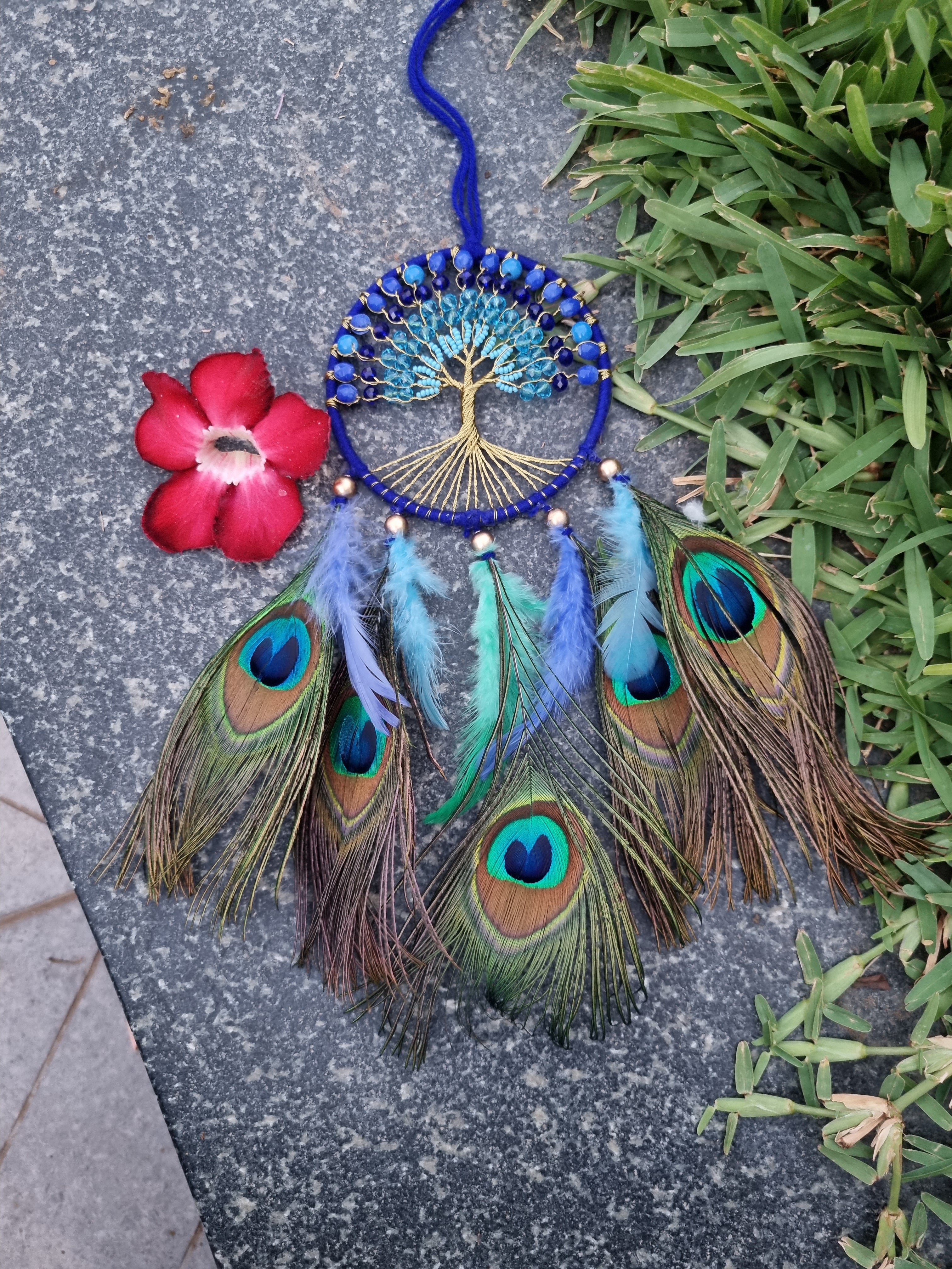 Peacock Feather Crystal Car Hung