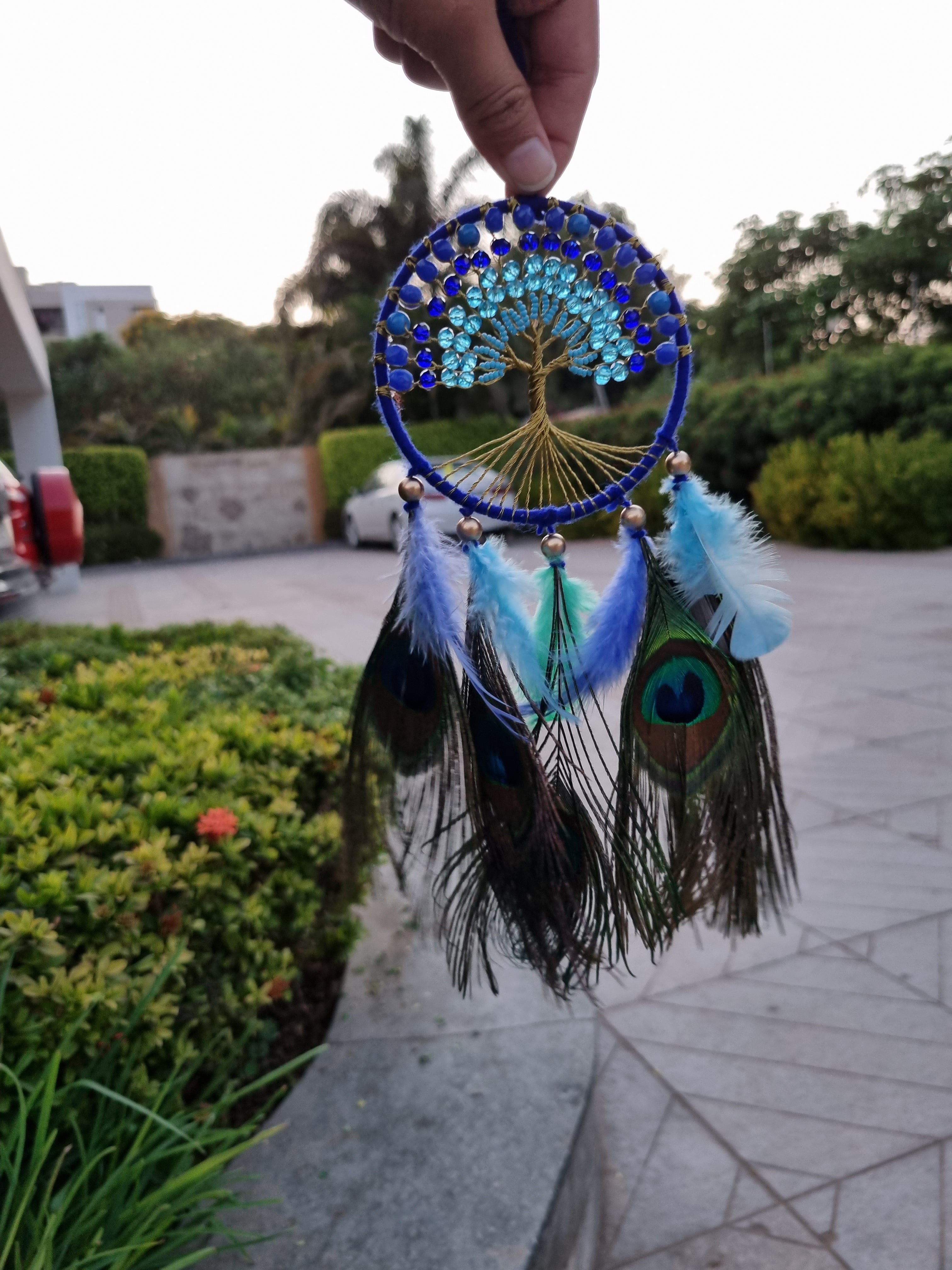 Peacock Feather Crystal Car Hung