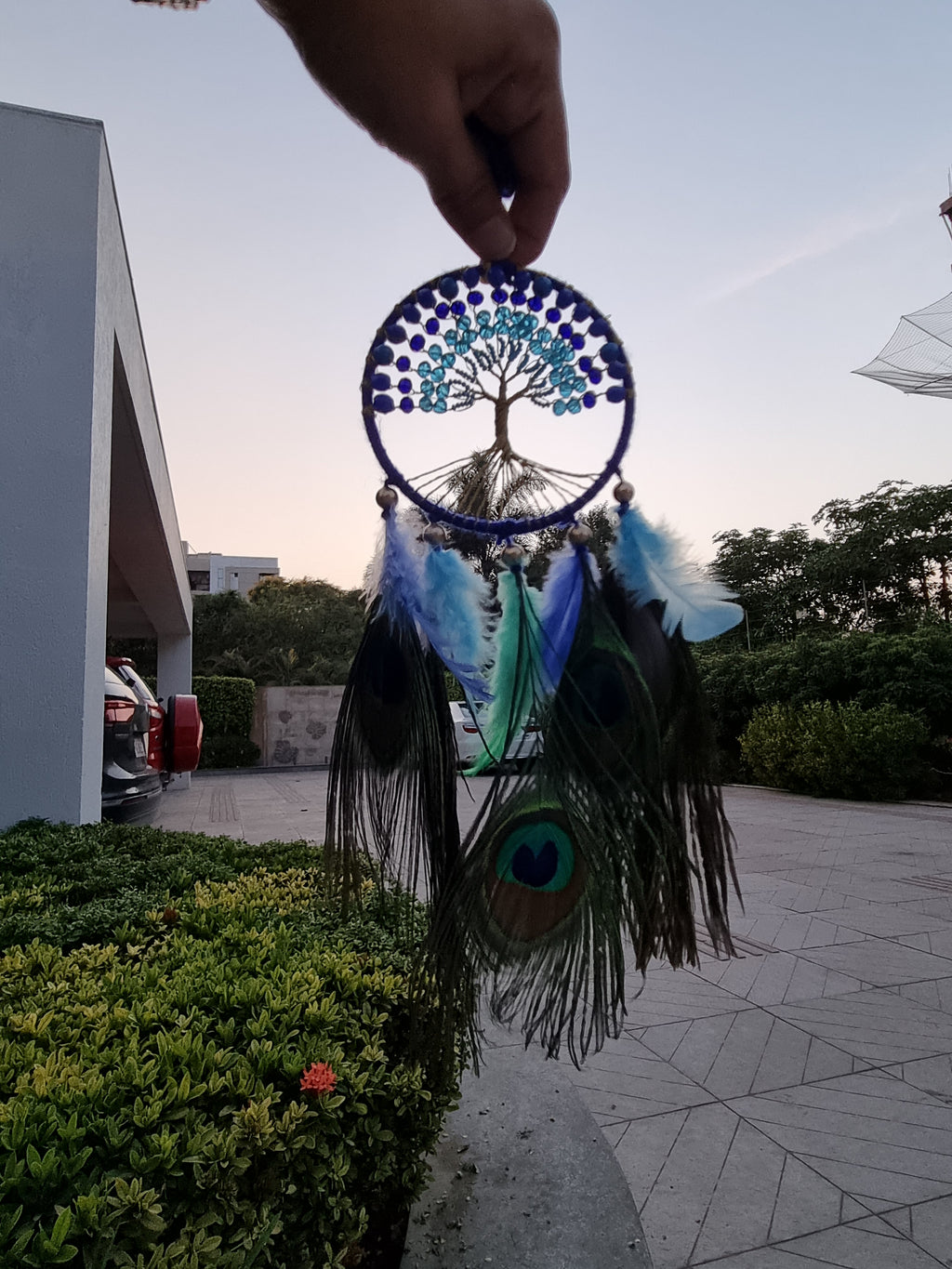 Peacock Feather Crystal Car Hung