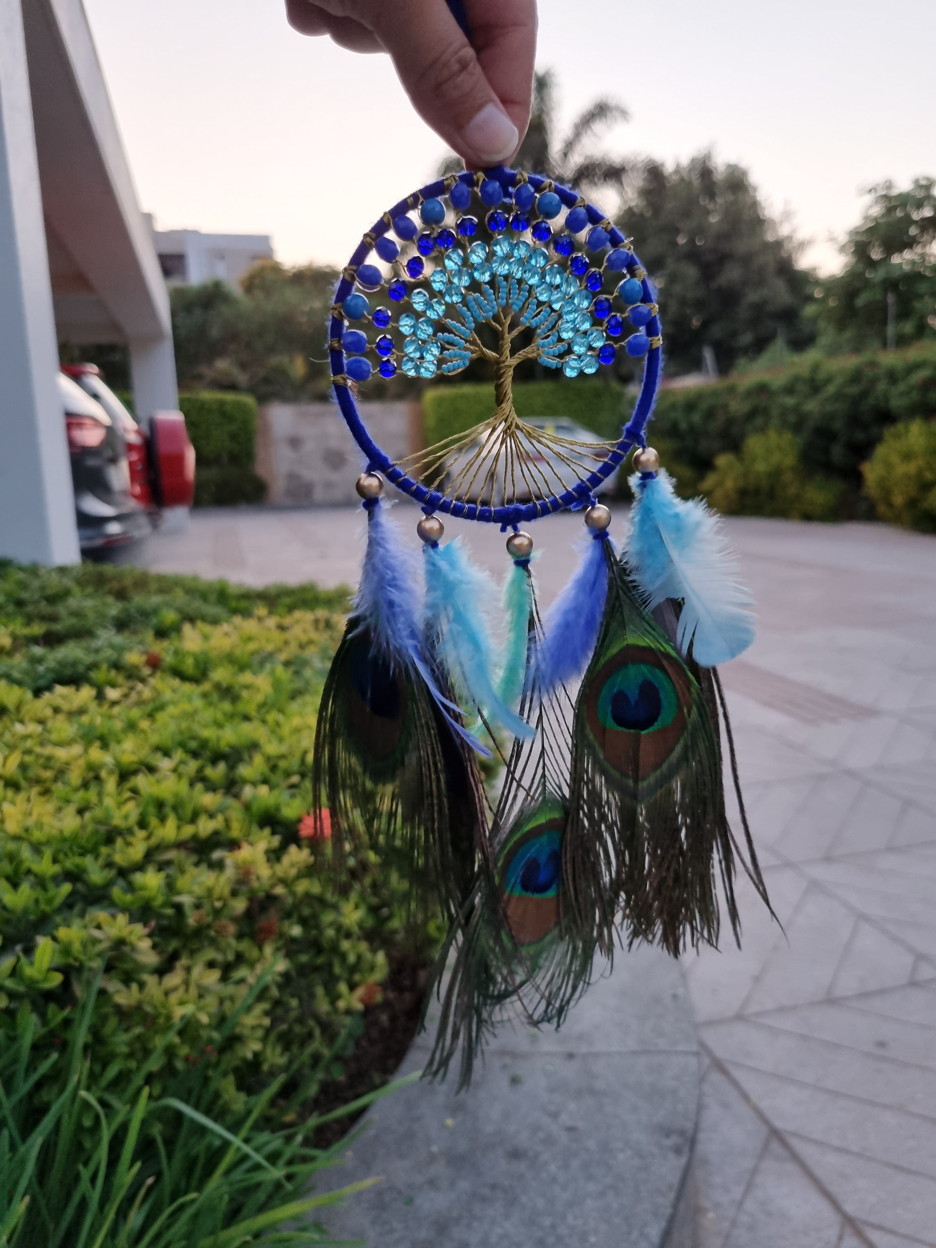 Peacock Feather Crystal Car Hung