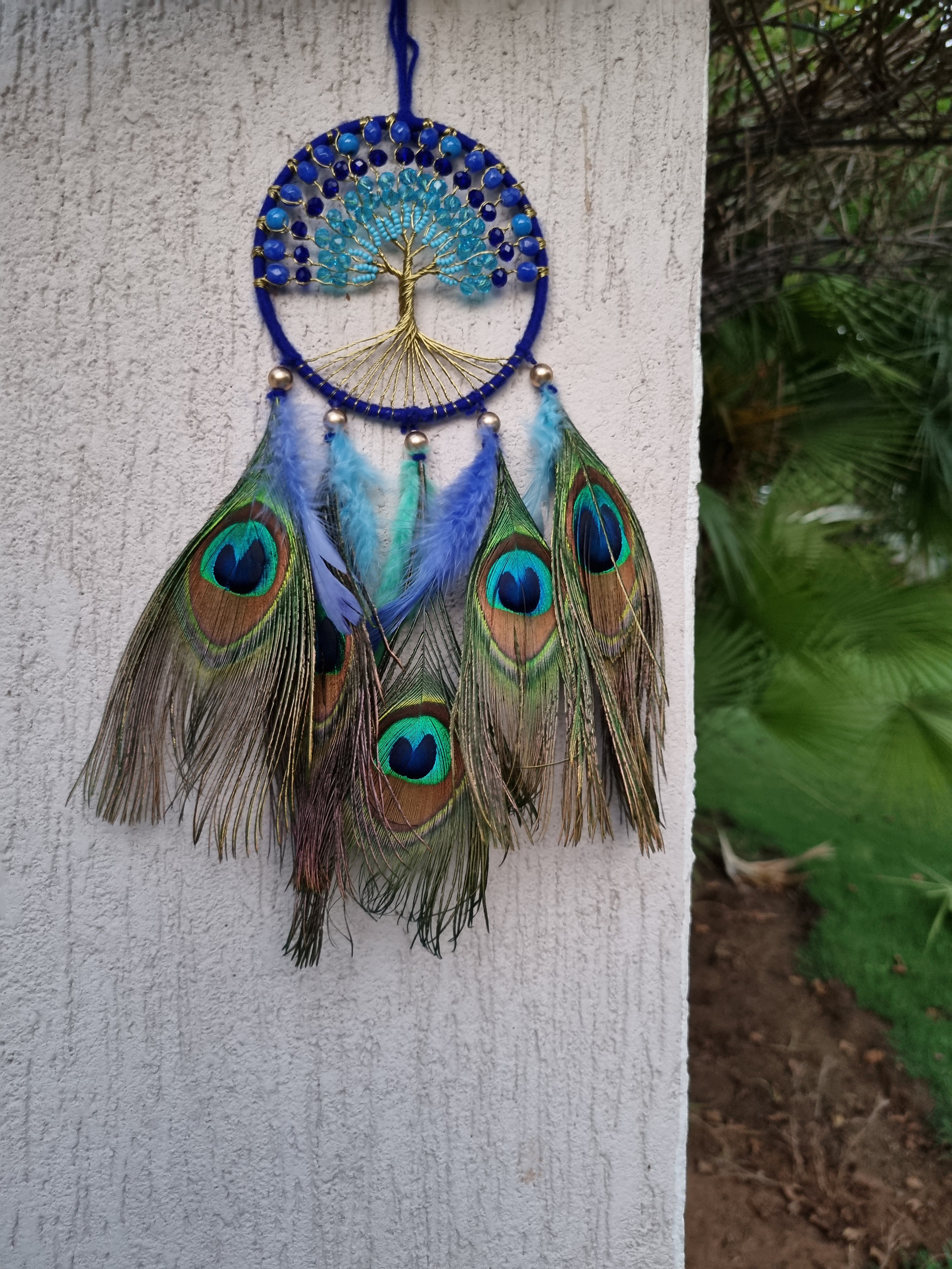 Peacock Feather Crystal Car Hung