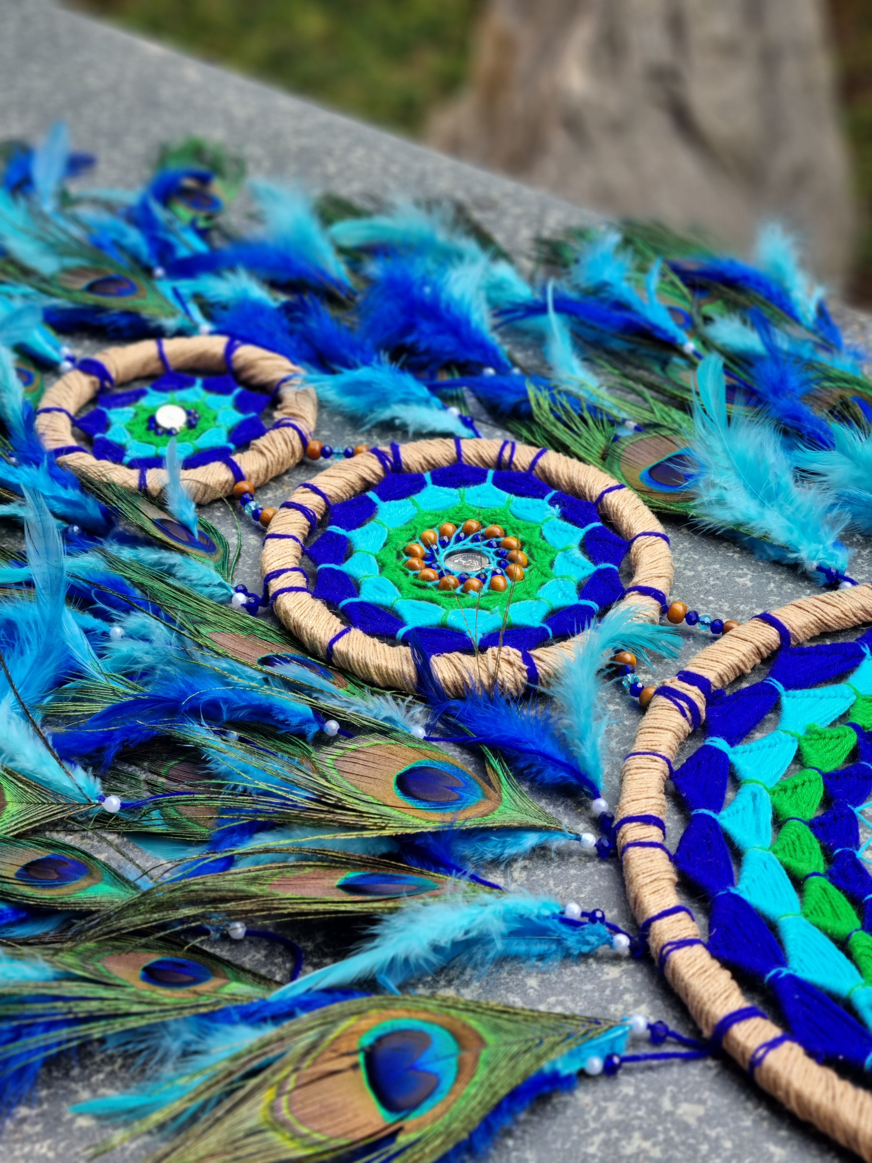 Cluster Peacock Dreamcatcher