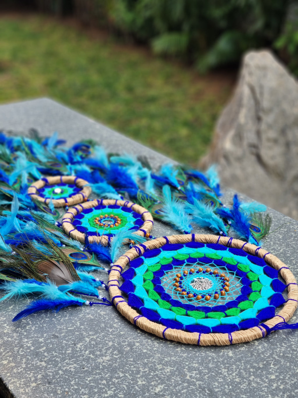 Cluster Peacock Dreamcatcher