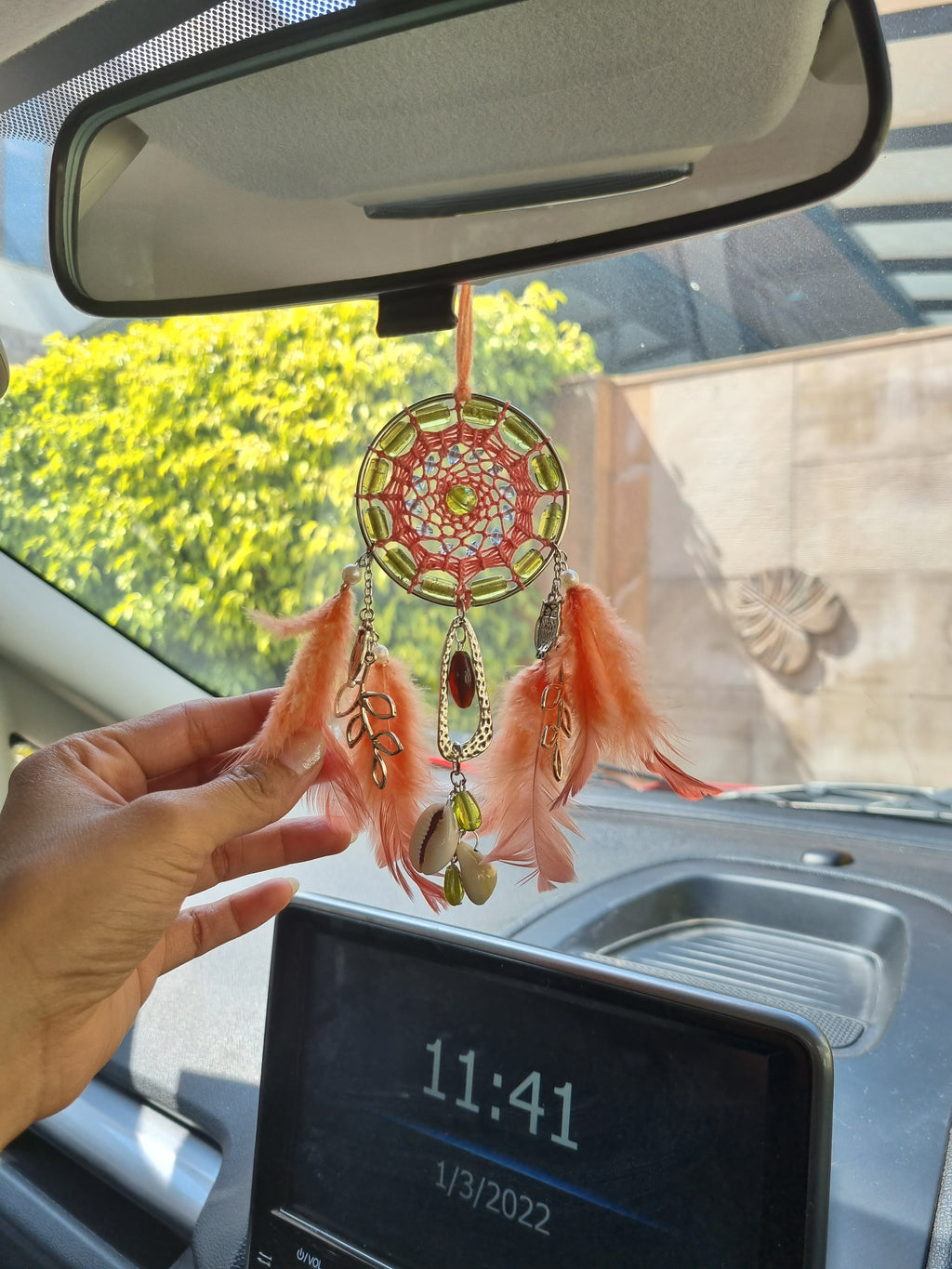 Peach Disc Car Hung