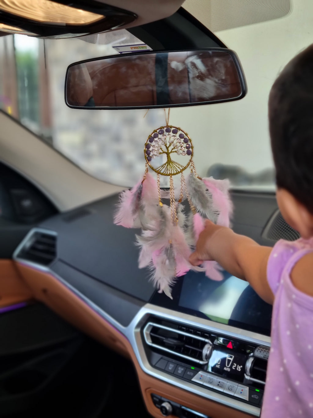 Light Pink Crystal Car Hung