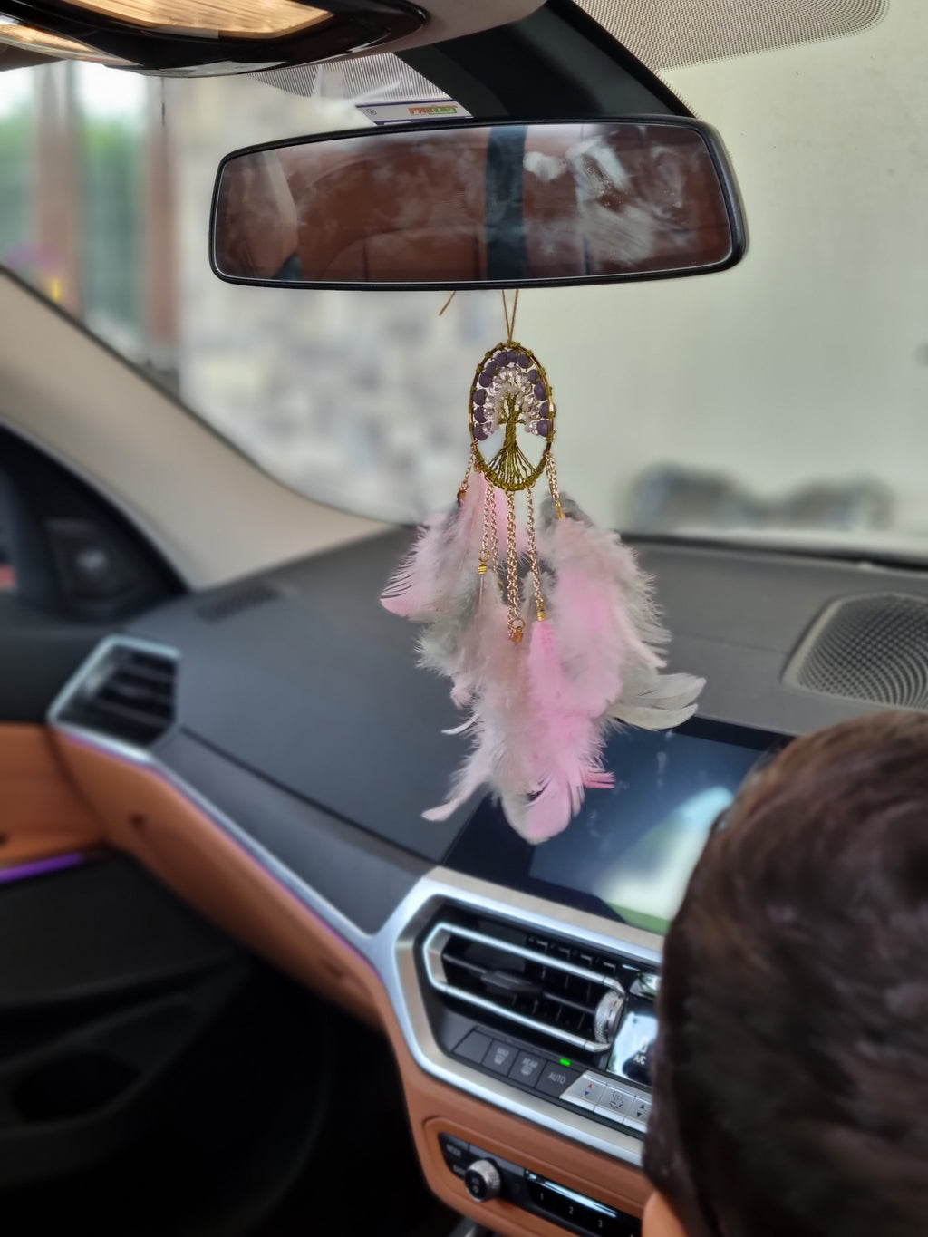 Light Pink Crystal Car Hung