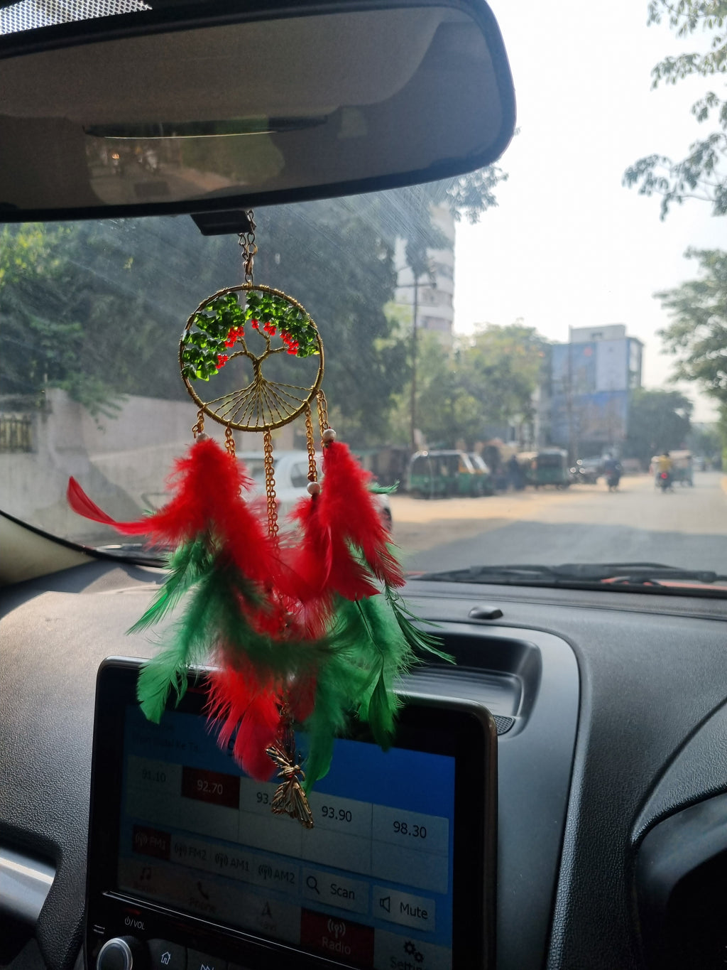 Green Reddish Crystal Car Hung