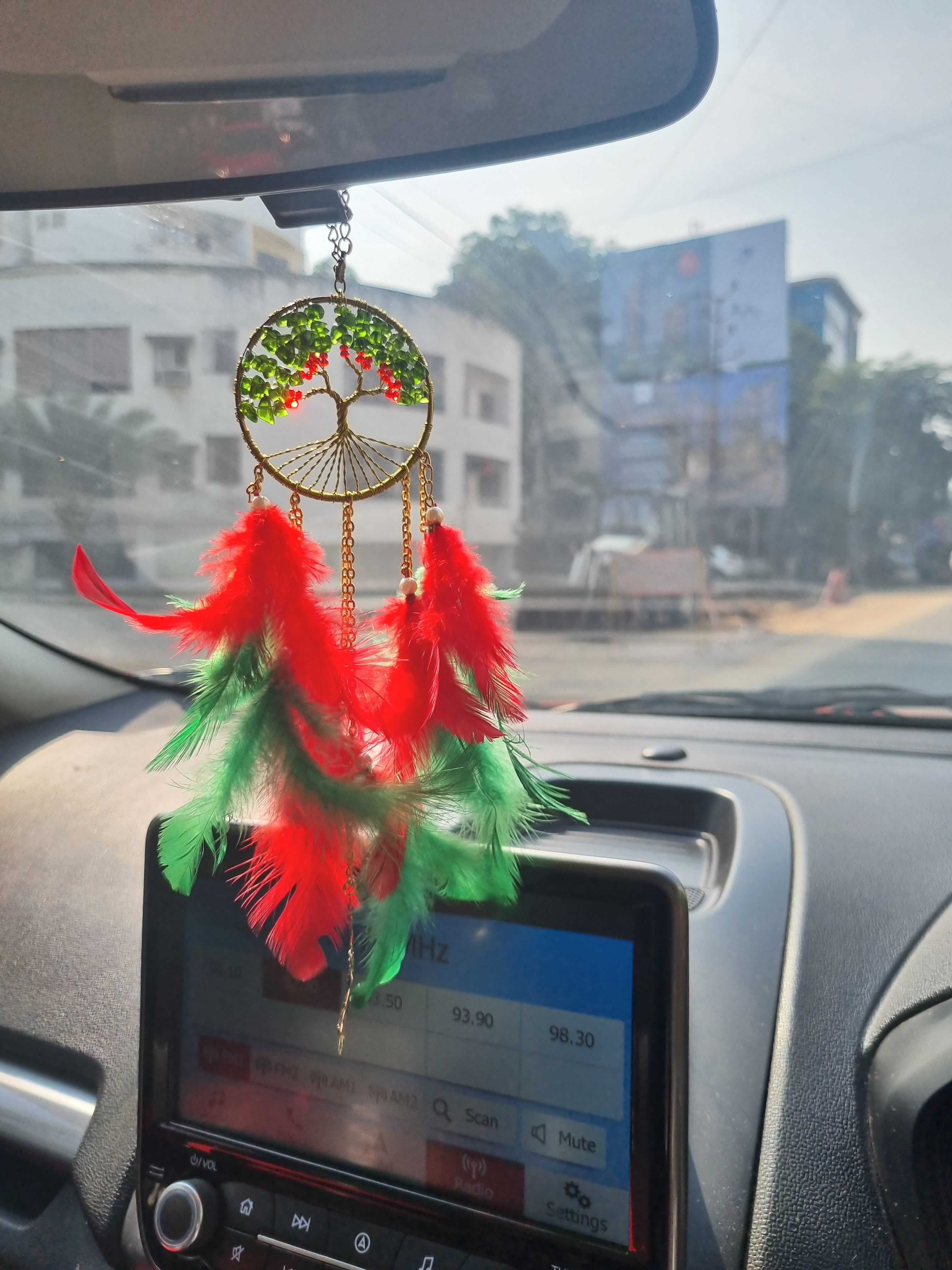 Green Reddish Crystal Car Hung