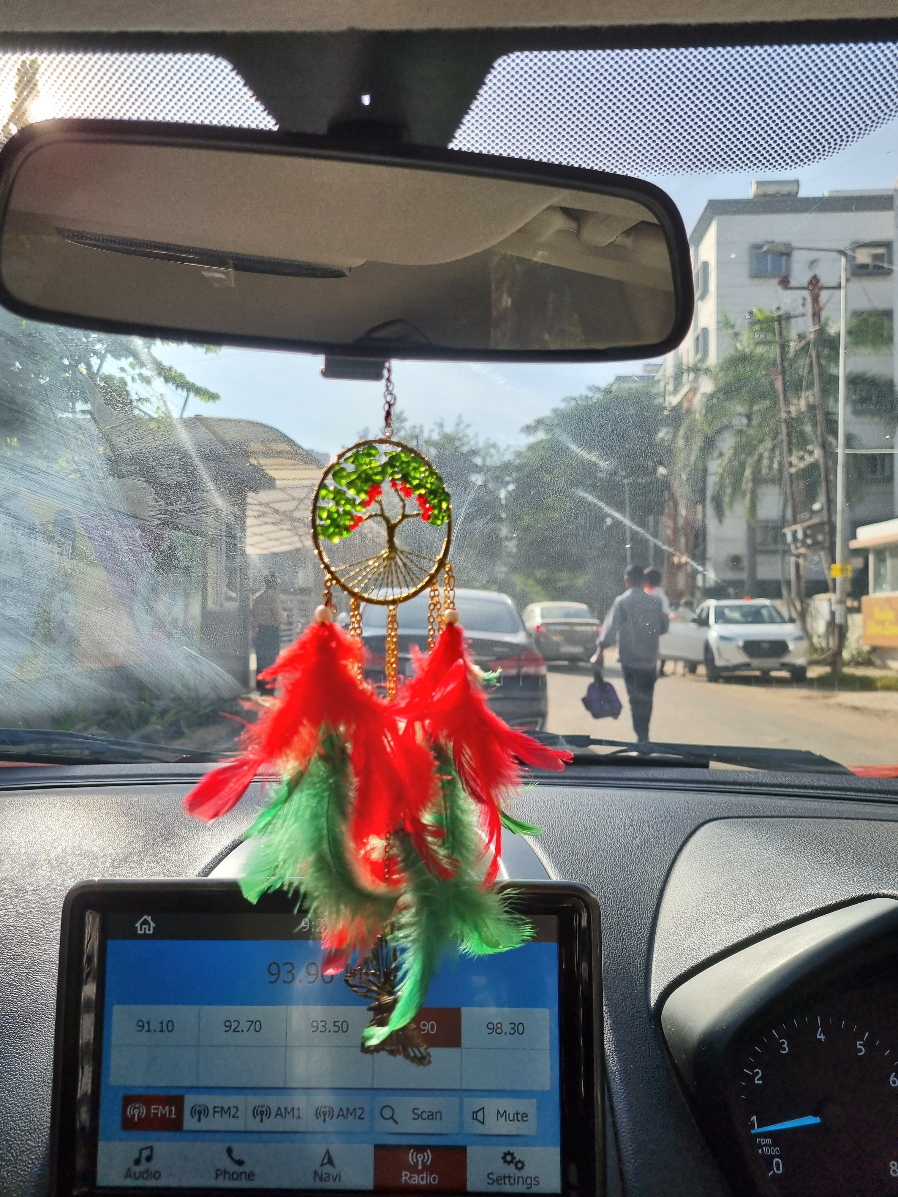 Green Reddish Crystal Car Hung