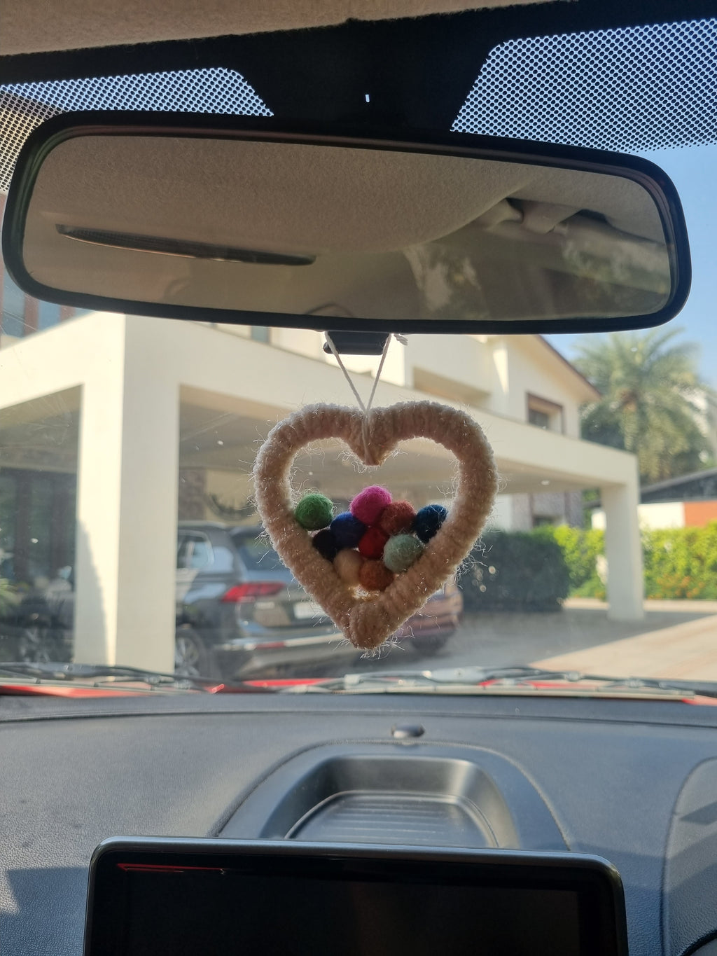 Knitted Heart Car Hung