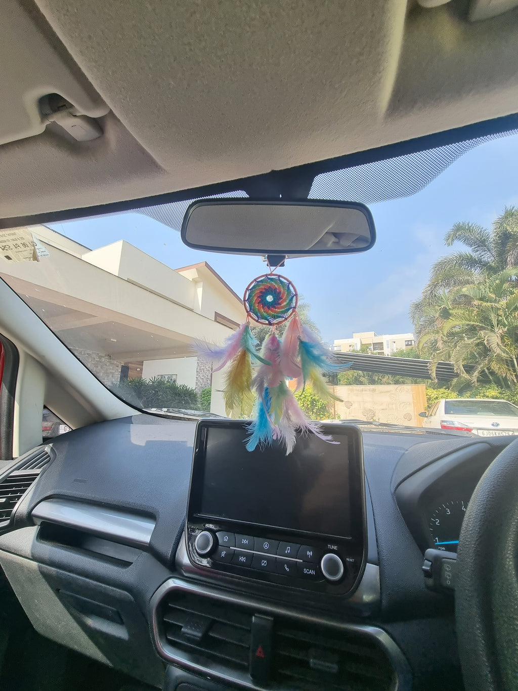 Knitted Rainbow Ring Car Hung