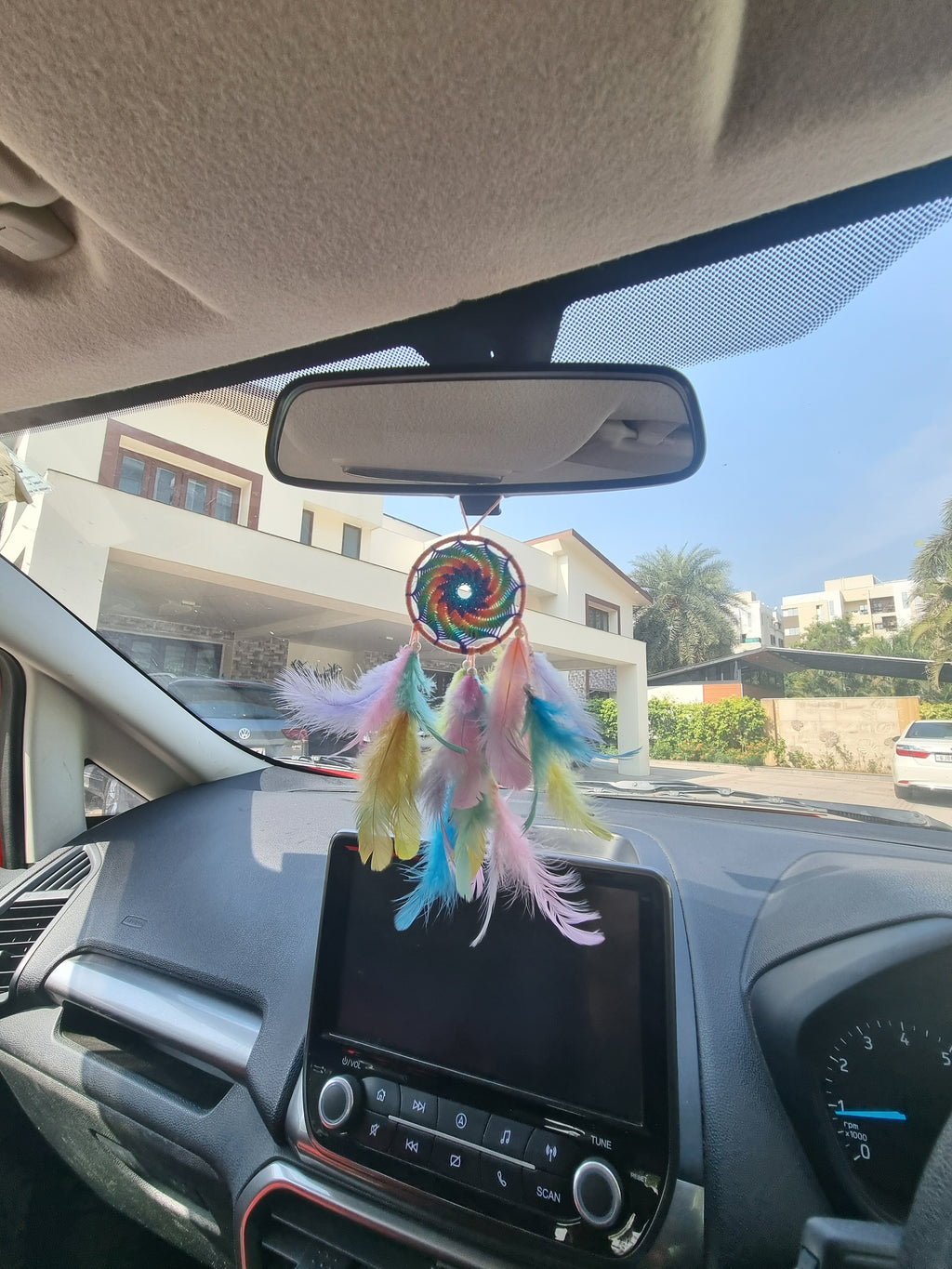 Knitted Rainbow Ring Car Hung