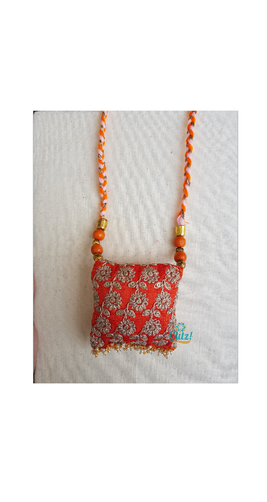 Nautanki Red Fabric Necklace