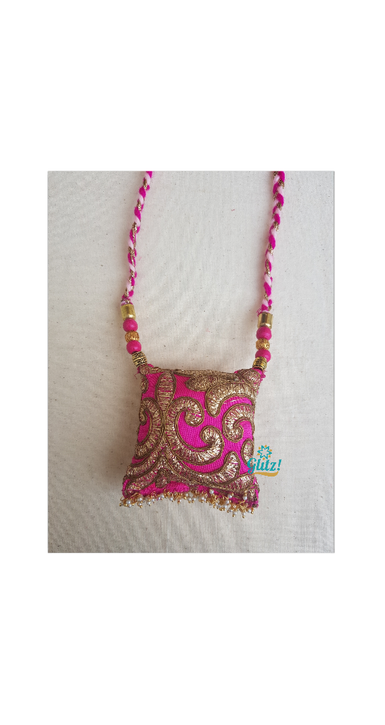 Nautanki Red Fabric Necklace