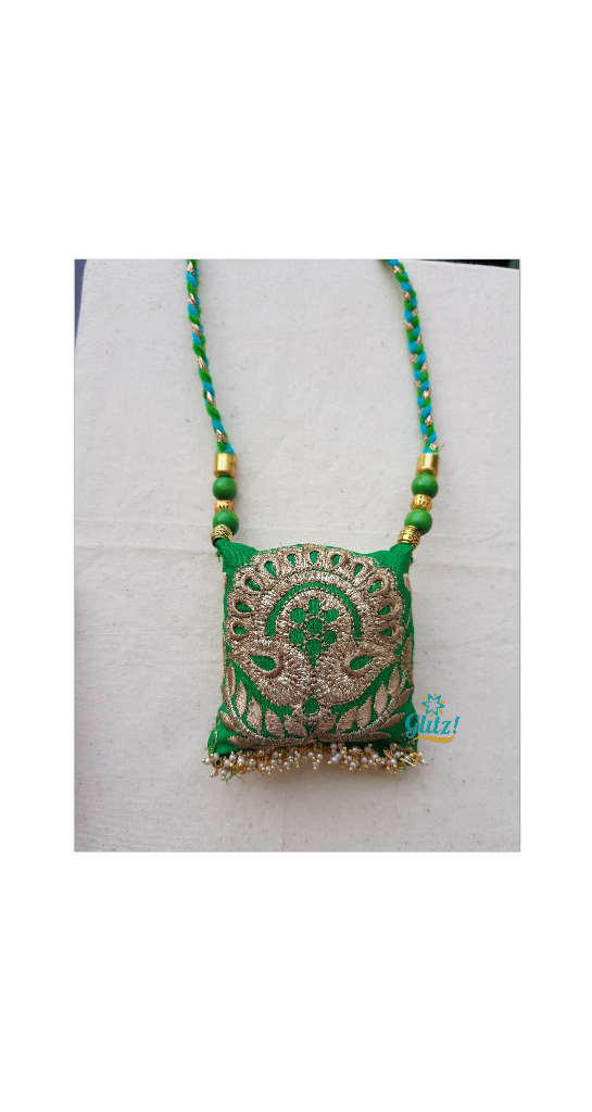 Nautanki Red Fabric Necklace