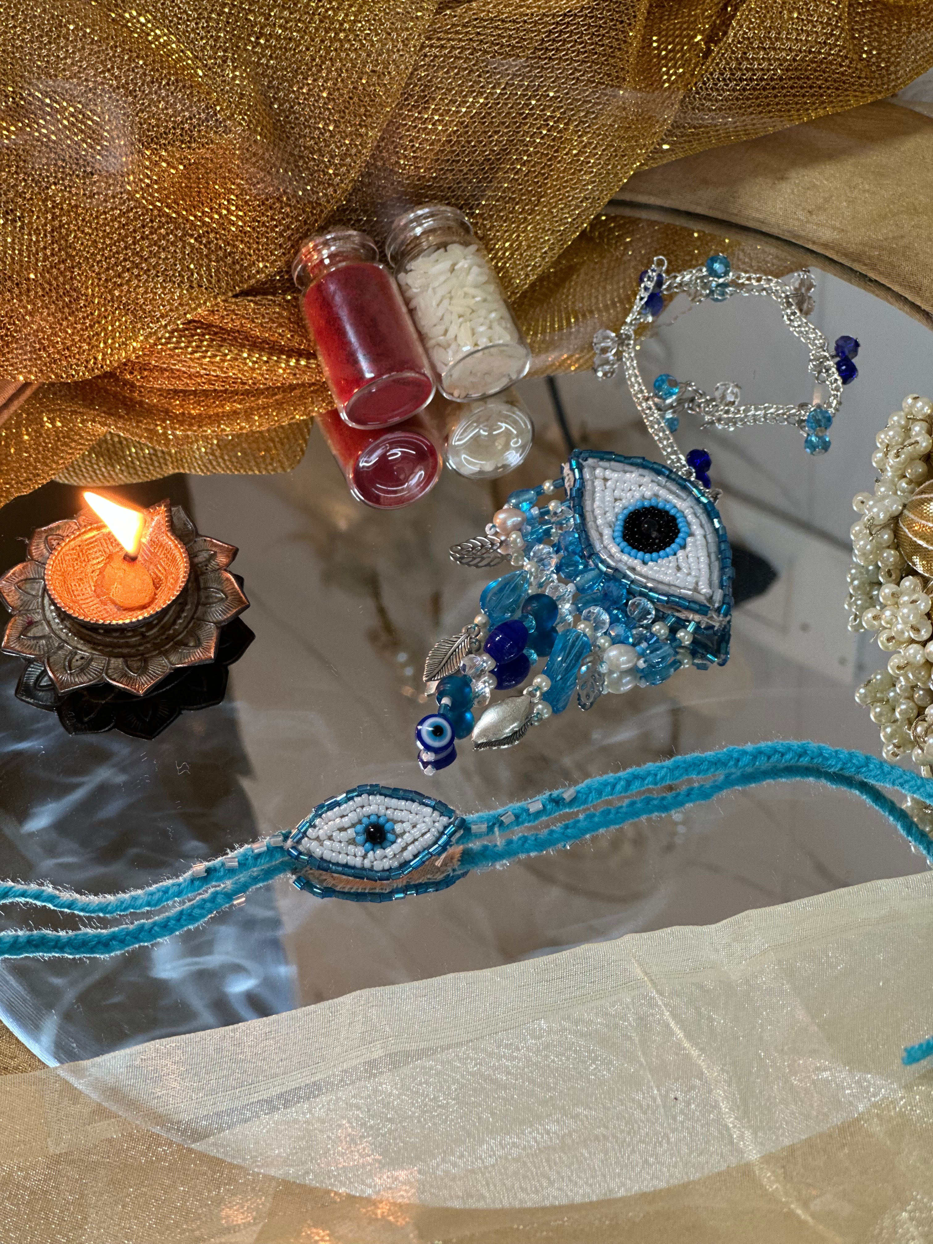 Evil eye Rakhi set