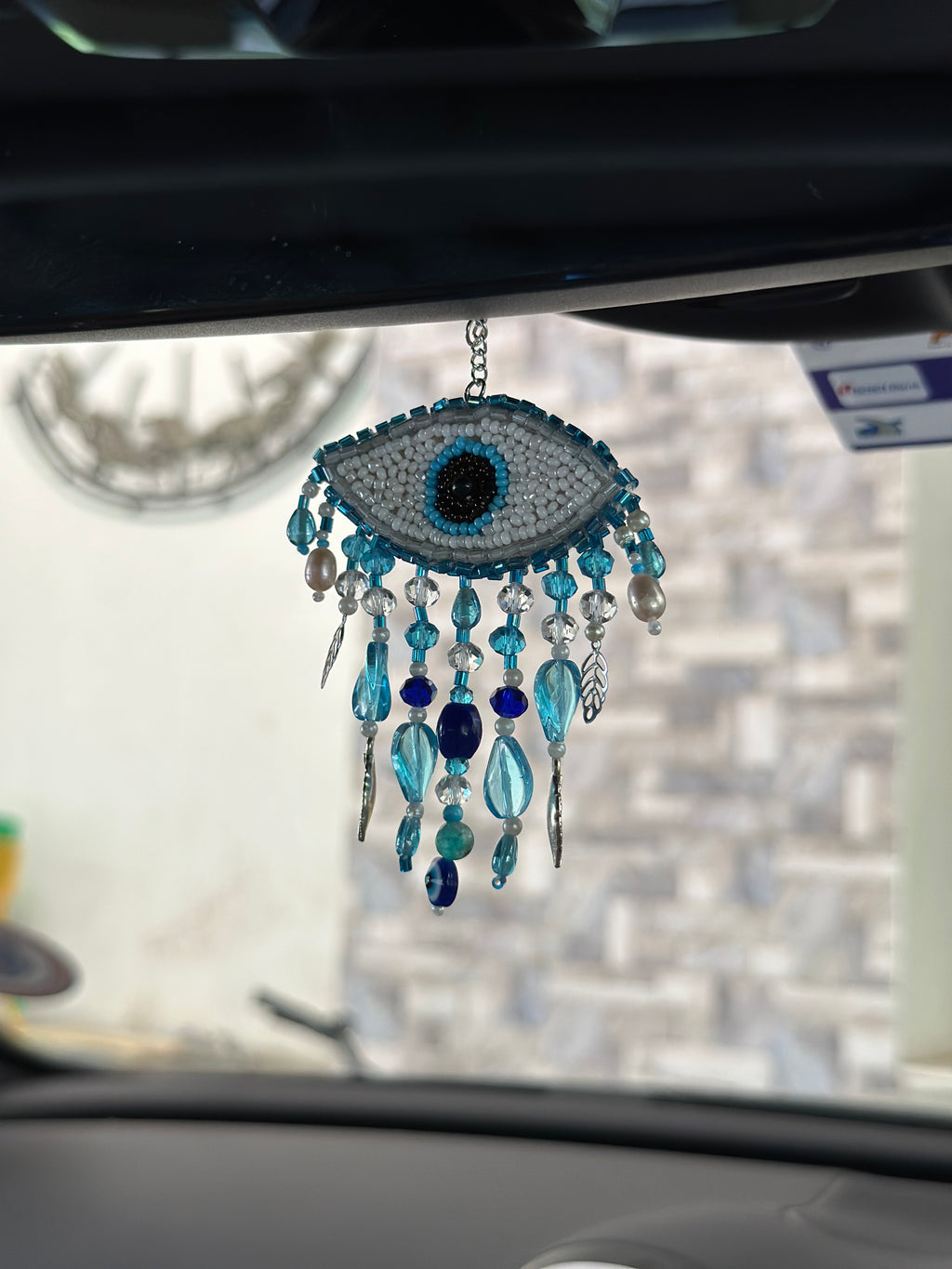 Evil eye beads car hang