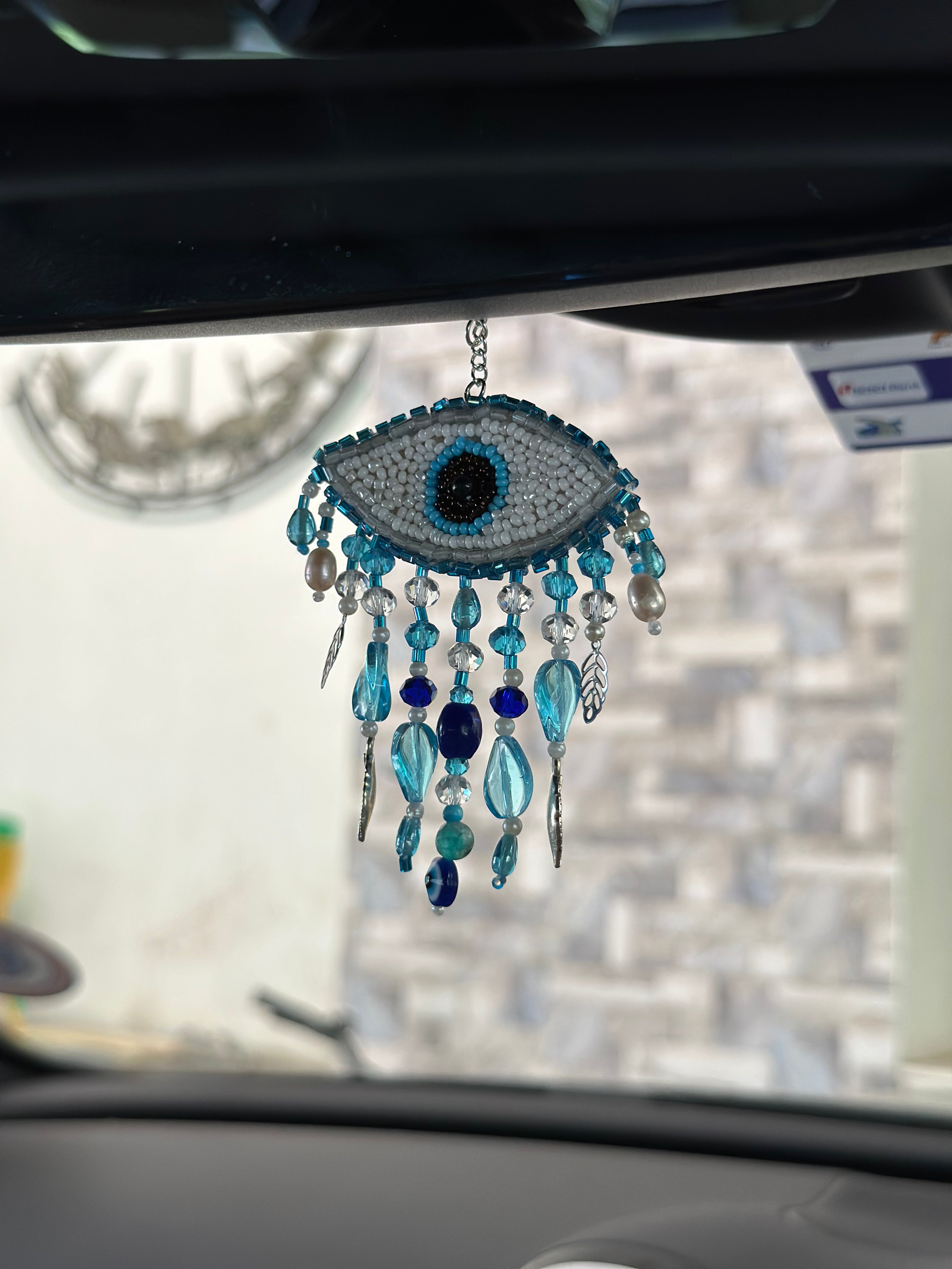 Evil eye beads car hang