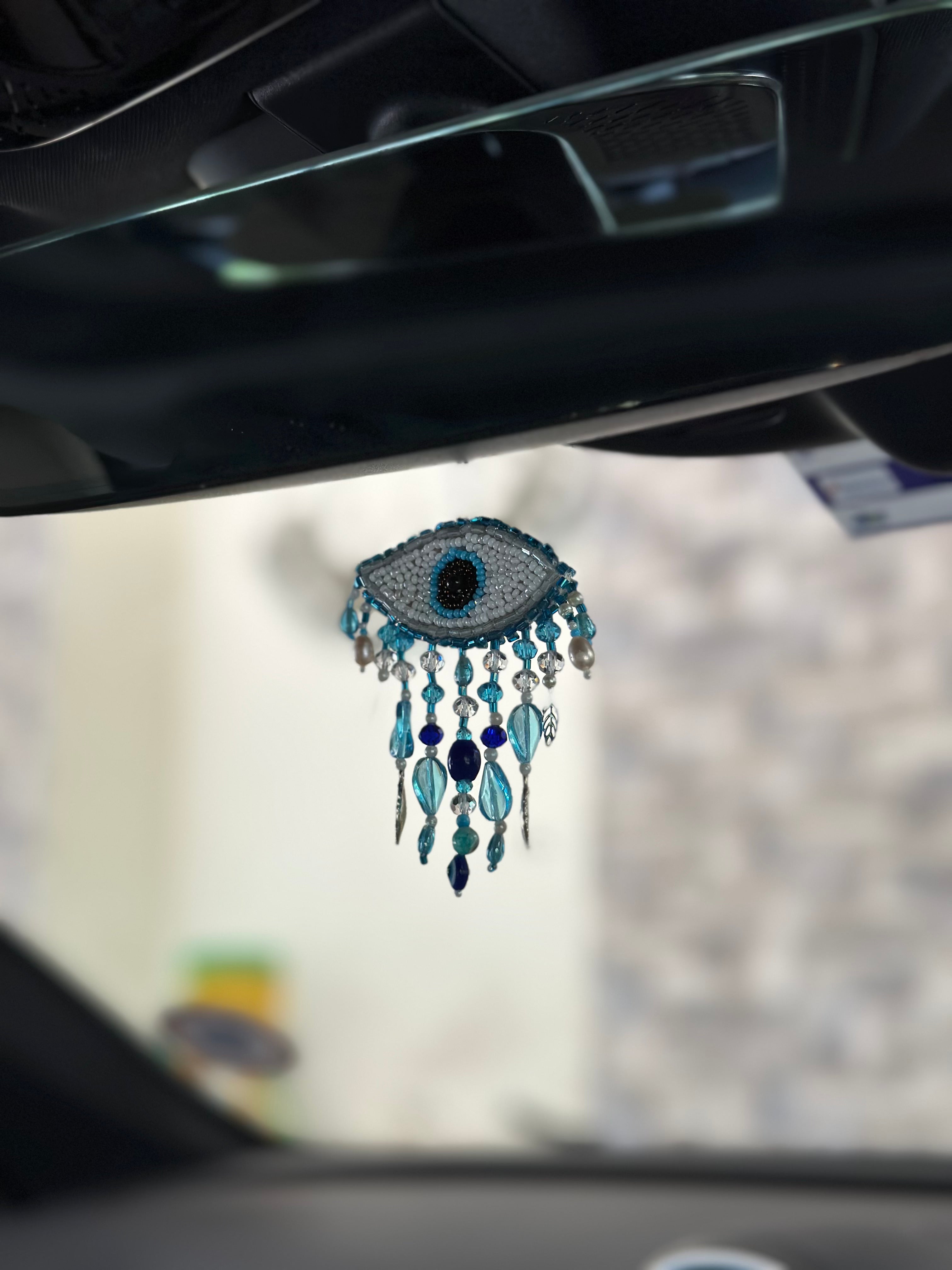 Evil eye beads car hang