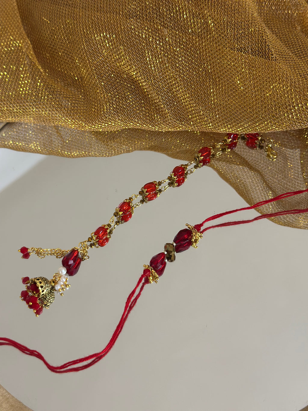 Red fire pearly rakhi