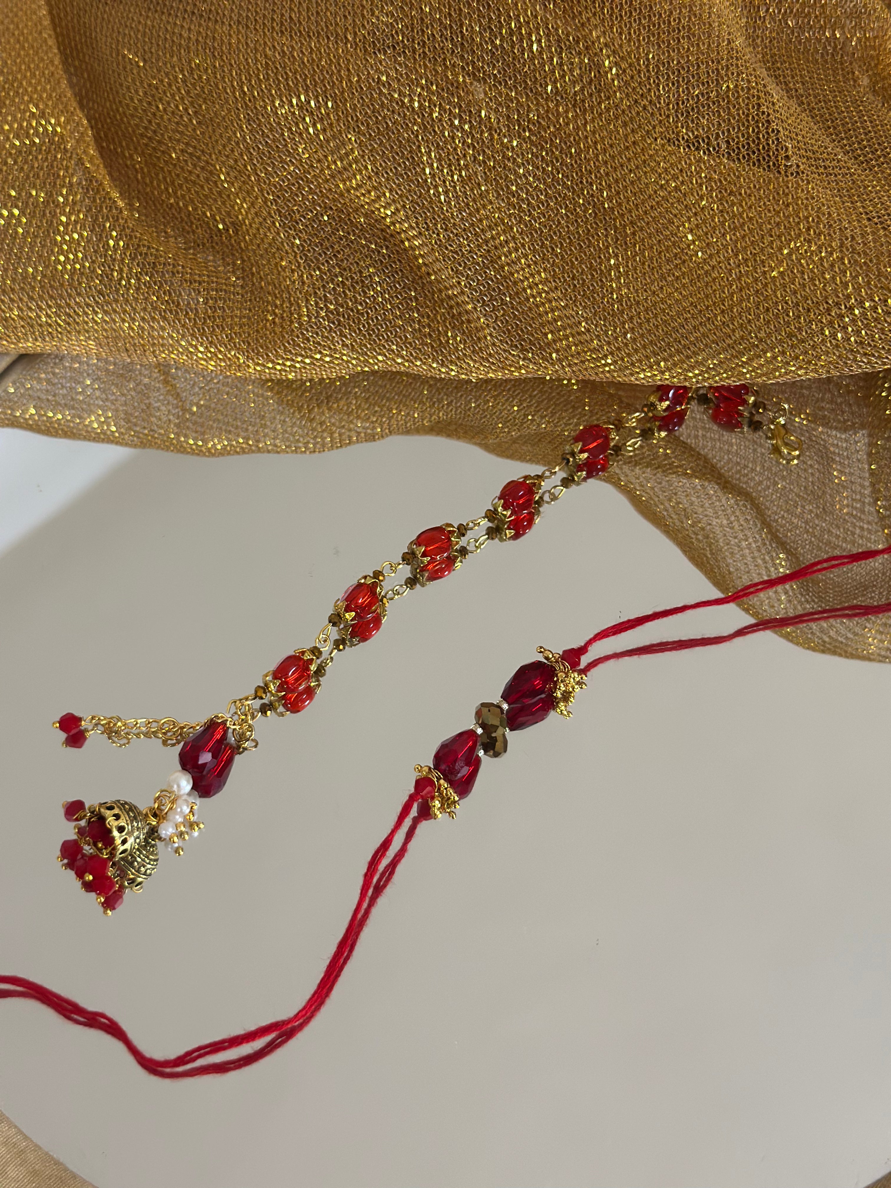 Red fire pearly rakhi