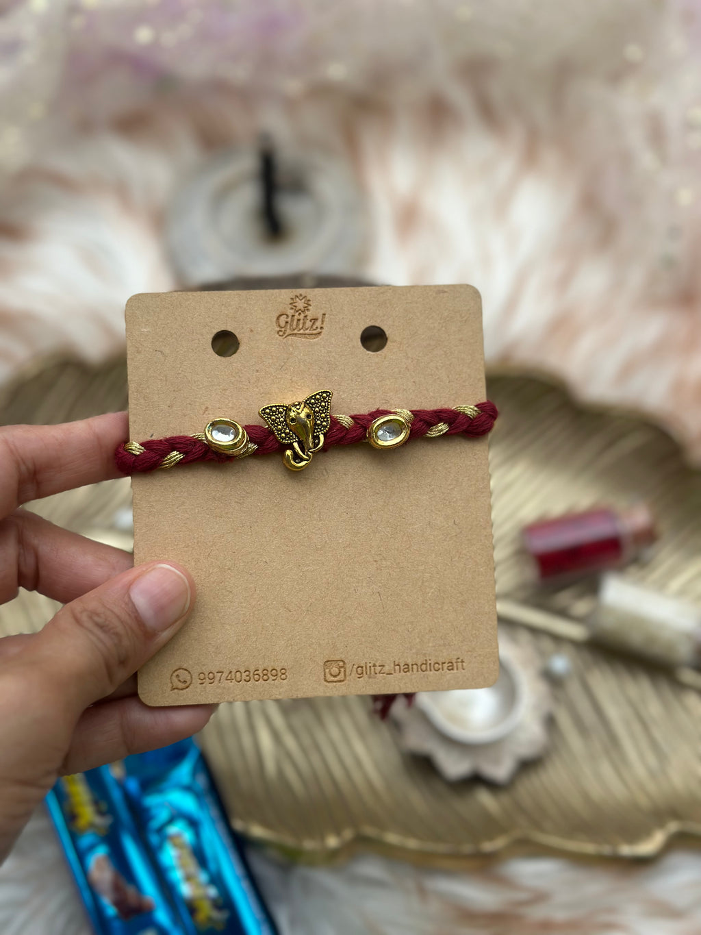 Simple elegant elephant rakhi