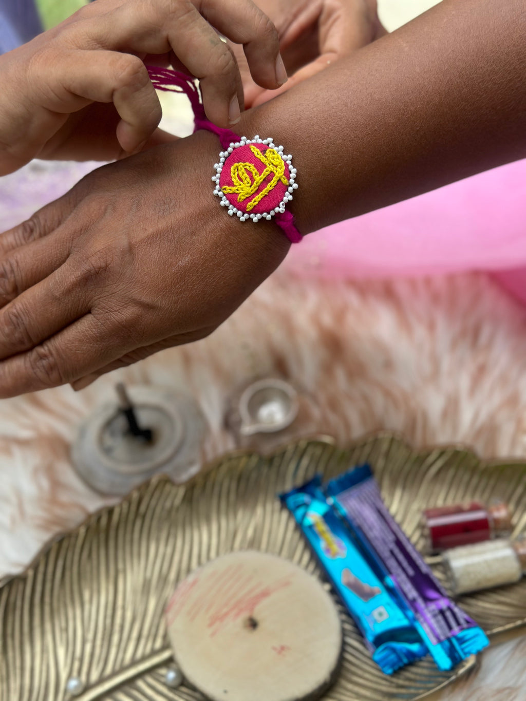 Simple cotton bro rakhi
