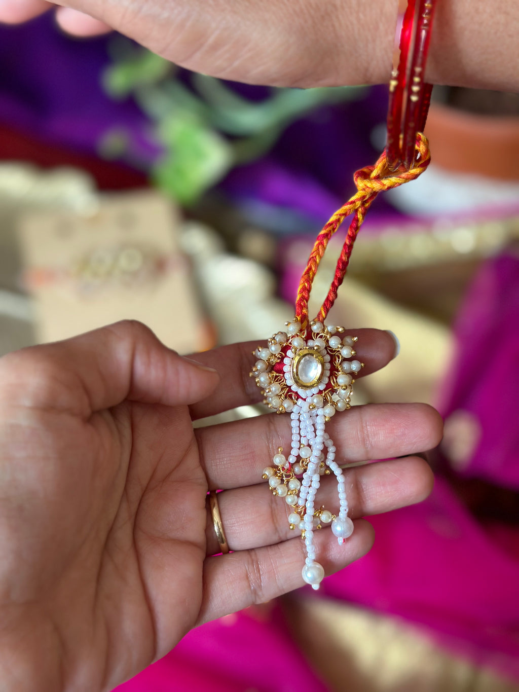 Kundan rakhi set