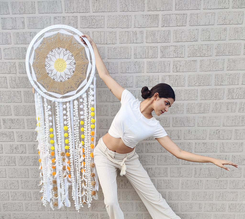 White Asymmetric Dreamcatcher