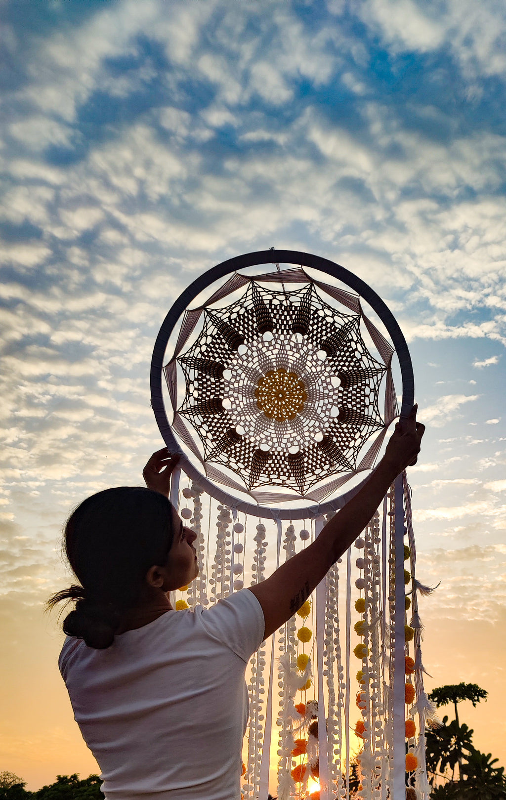 White Asymmetric Dreamcatcher
