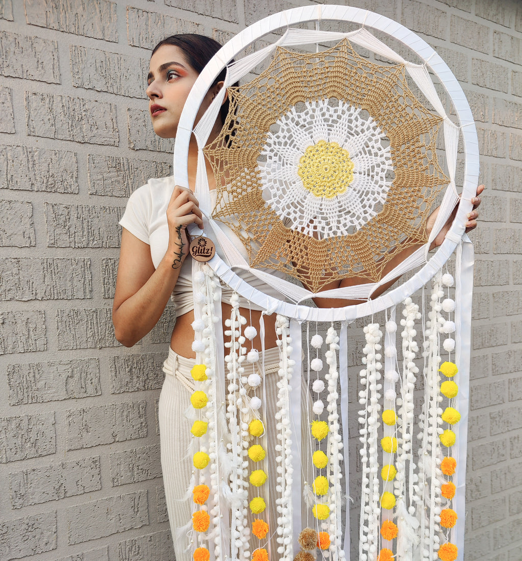 White Asymmetric Dreamcatcher