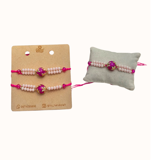 Gol gulabi rakhi