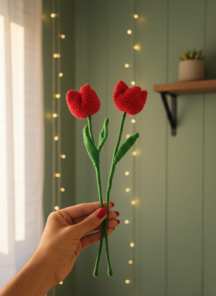 Ruby Tulip Crochet Duo