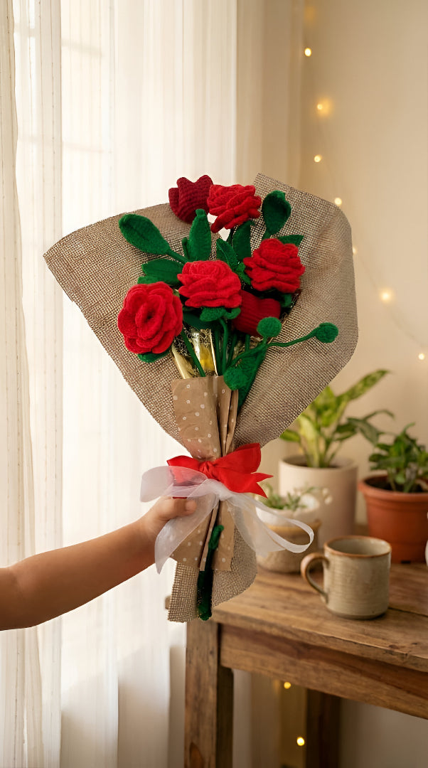 Crochet Rose Bouquet