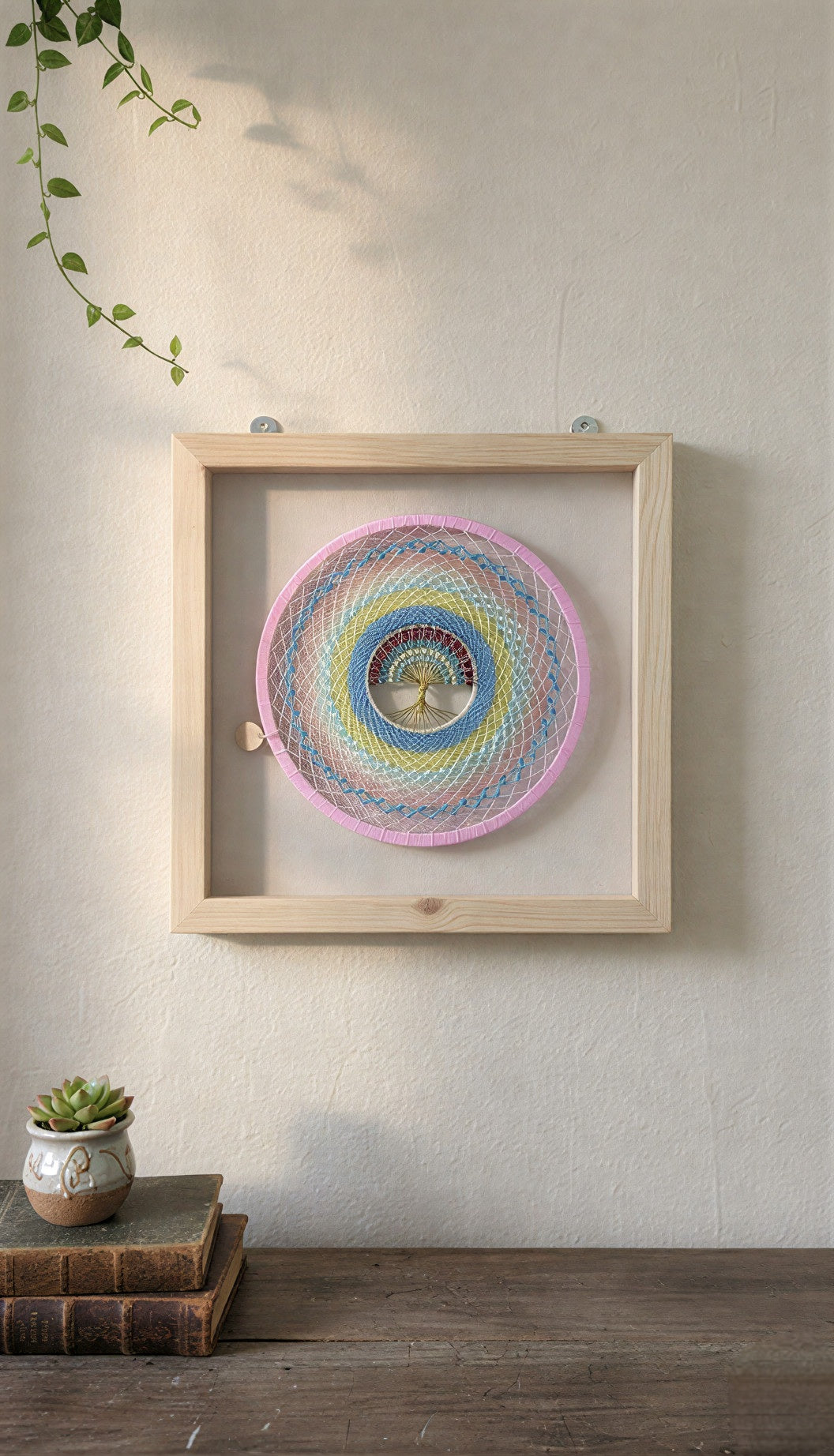 Pastel tree of life in frame