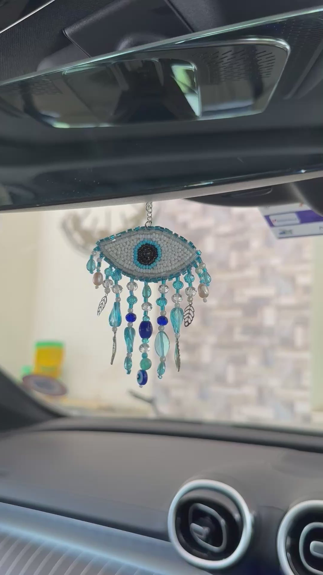 Evil eye beads car hang