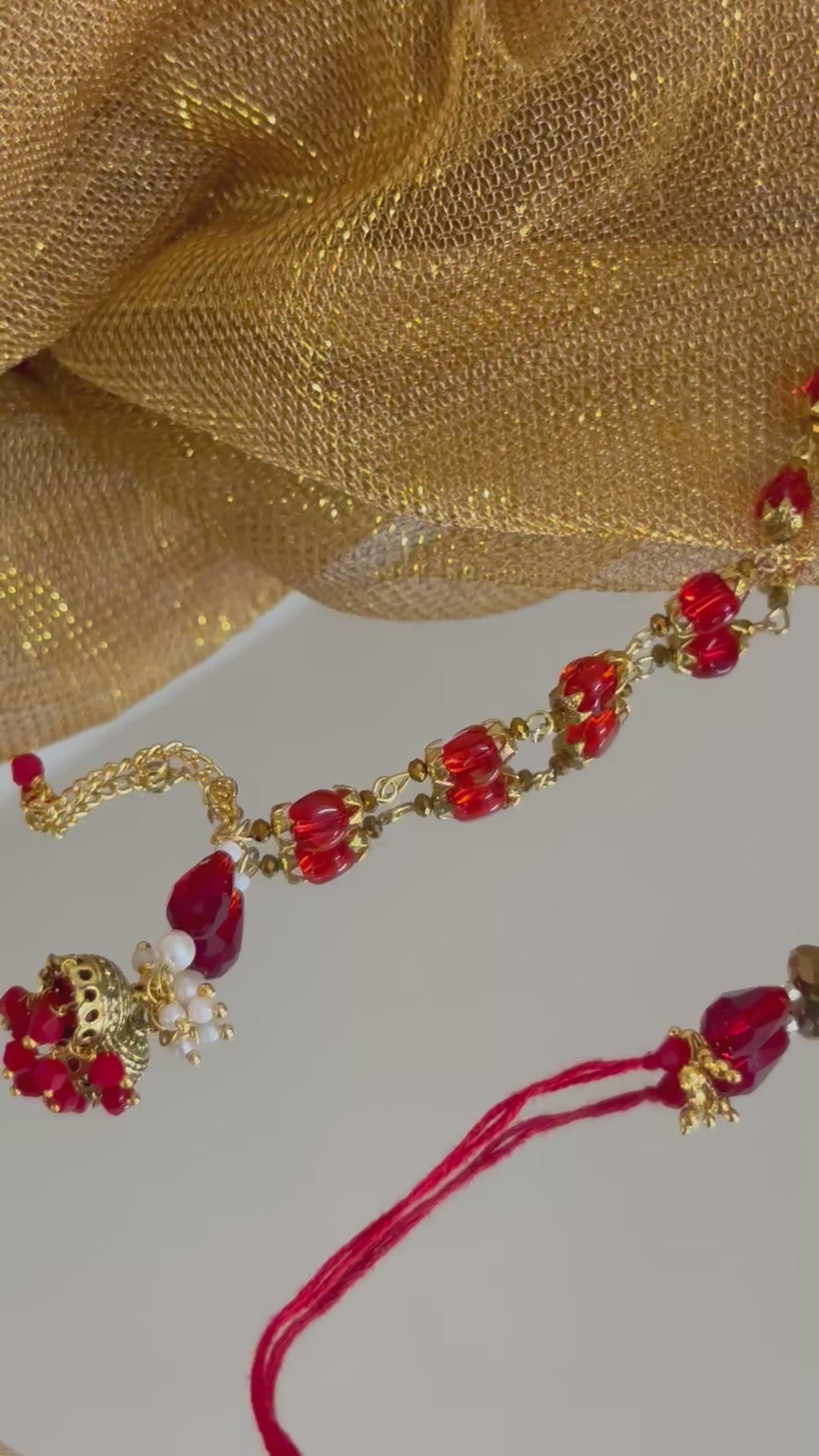 Red fire pearly rakhi