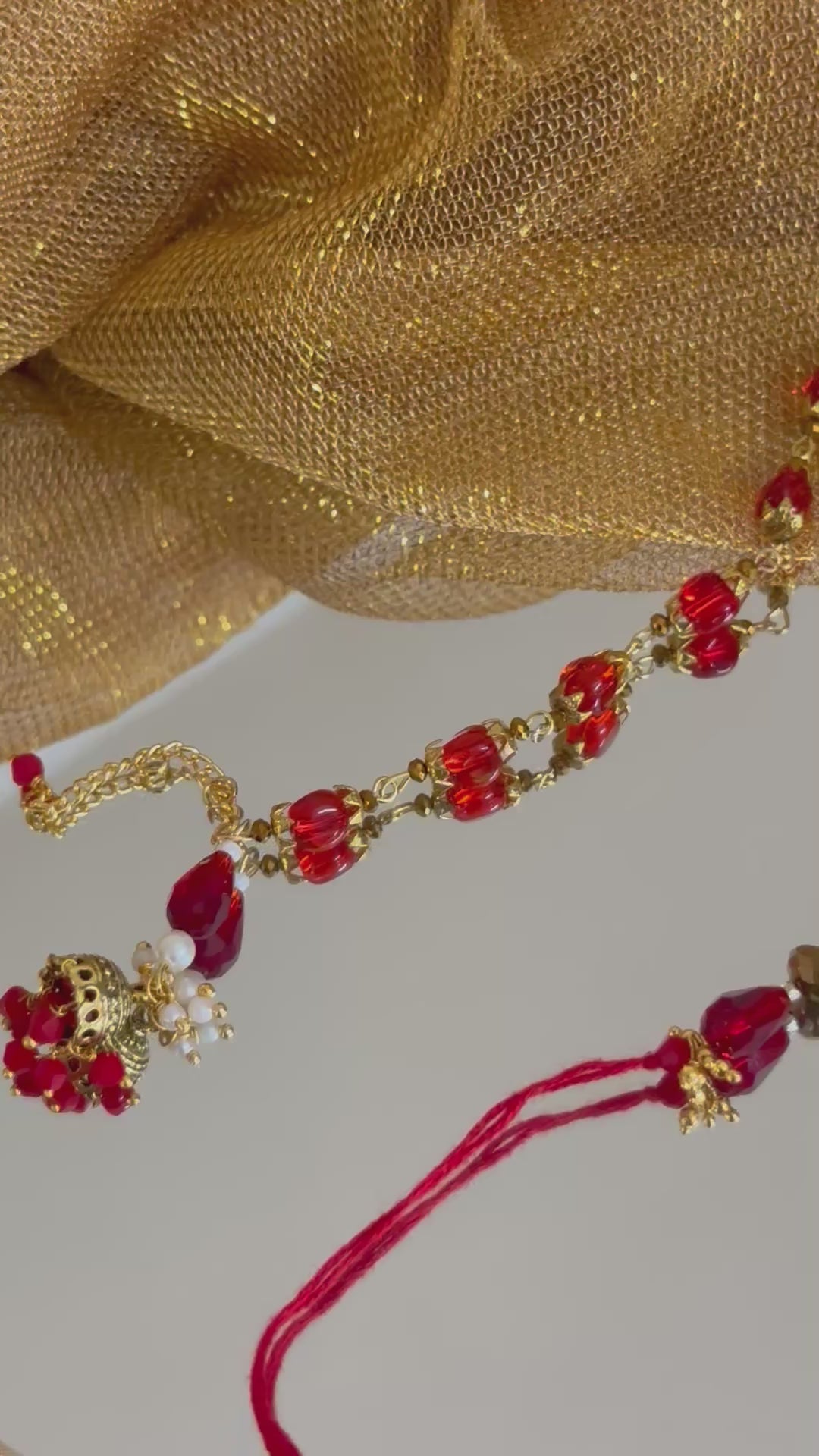 Red fire pearly rakhi